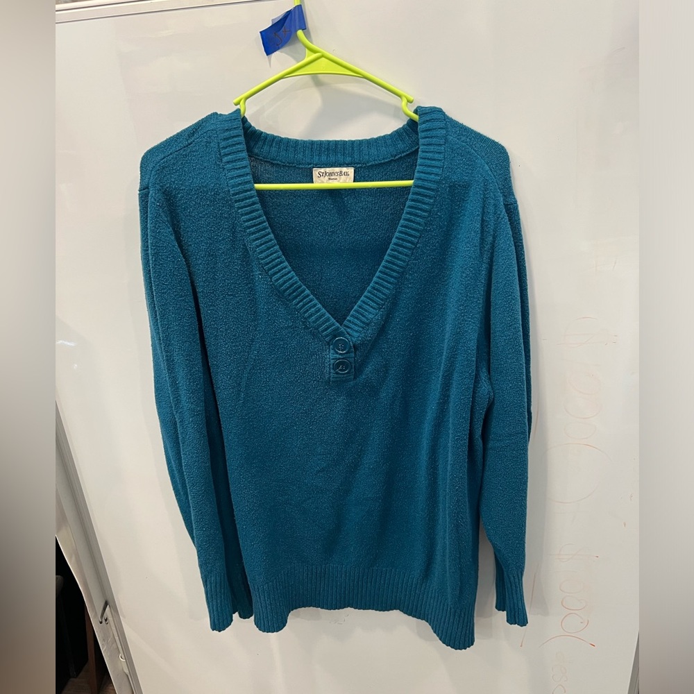 V Neck 2 button Sweater